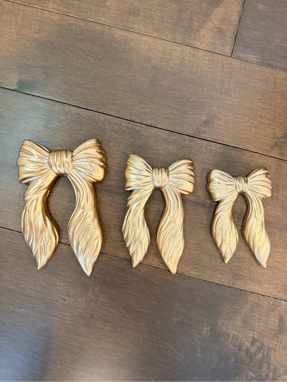 Decorative Gold Bow Wall Accents - Set of 3